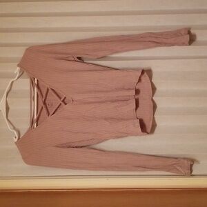 Women's soft long sleeve (s) w/ criss cross front